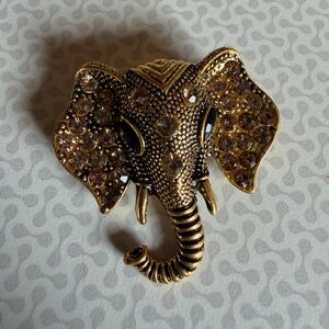 Vintage Gold Elephant Brooch